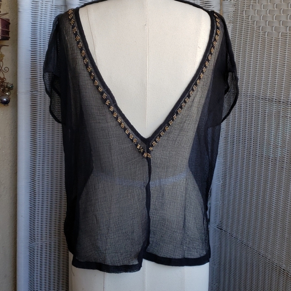 Ecote black beaded blouse - Picture 3 of 5